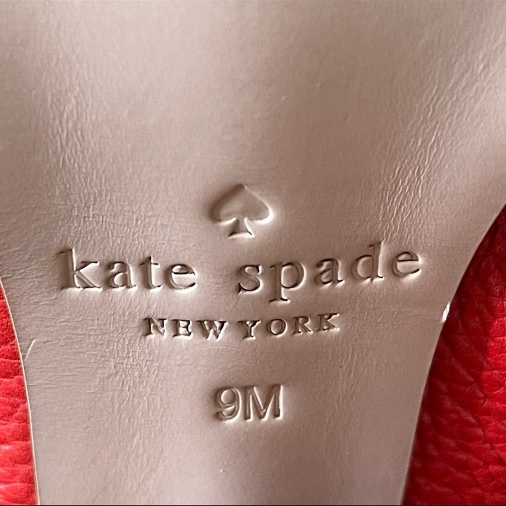 Kate Spade New York Felda Red Leather Mule Wrap Sandals Size 9m - Picture 10 of 13